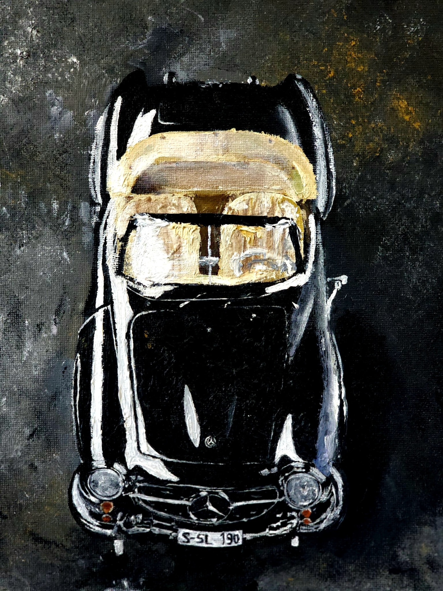 Mercedes-Benz 300SL Roadster, 1963, Oil on Canvas